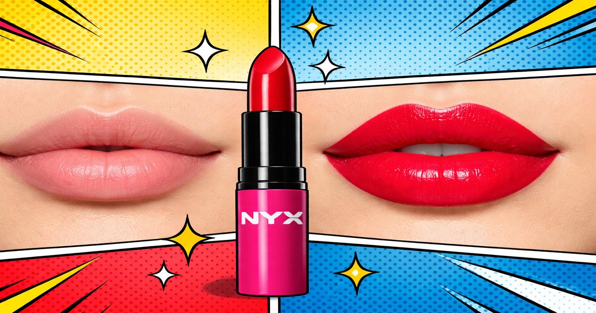 nyx lipstick in use
