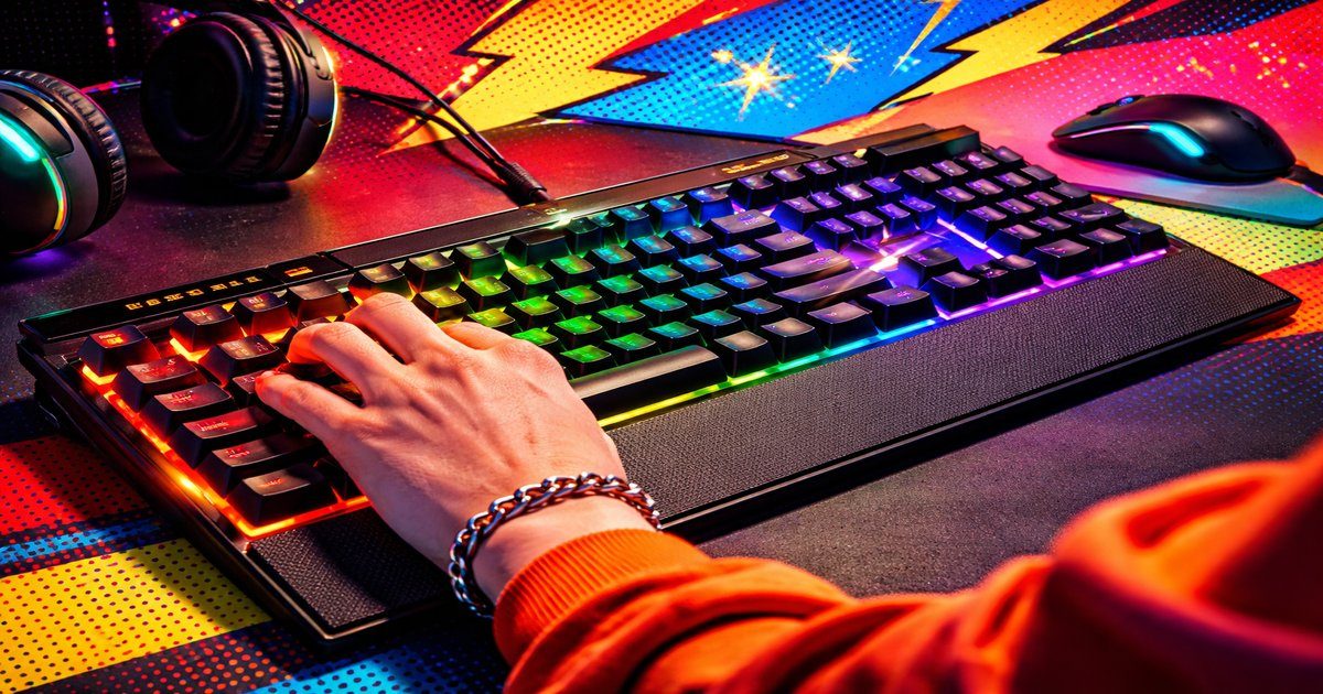 corsair gaming keyboard in use